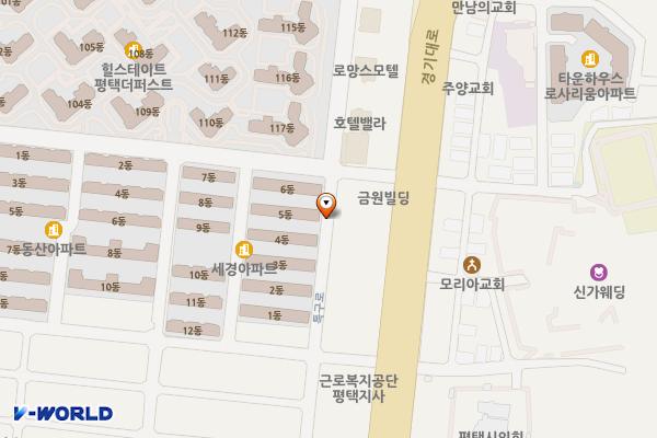 서정동 축협～타이마사지 앞 위치 지도 — 경기도 평택시 서정동 924