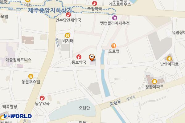 동문수산시장(상인회사무실-주차장) 위치 지도 — 제주특별자치도 제주시 관덕로14길 20