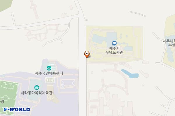 우당도서관 위치 지도 — 제주특별자치도 제주시 사라봉동길 30