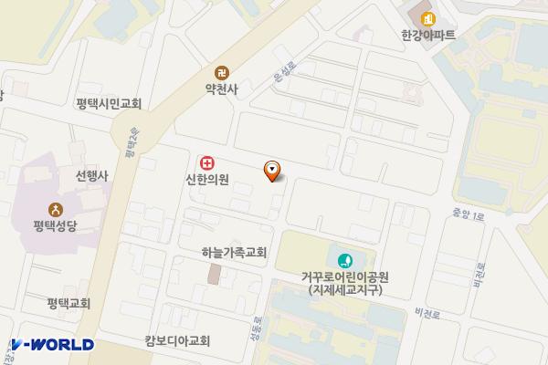 한광고 앞 사거리～재랭이고개 사거리 위치 지도 — 경기도 평택시 비전동 608-21