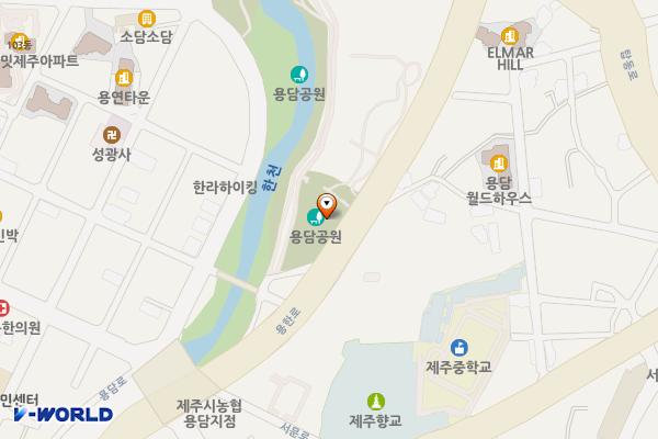 용연공원(도로변) 위치 지도 — 제주특별자치도 제주시 용담1동 351
