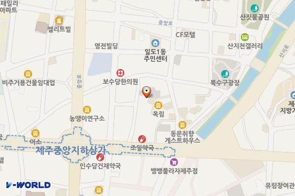 칠성로상점가(제주시 활성화 구역내) 위치 지도 — 제주특별자치도 제주시 관덕로13길 12