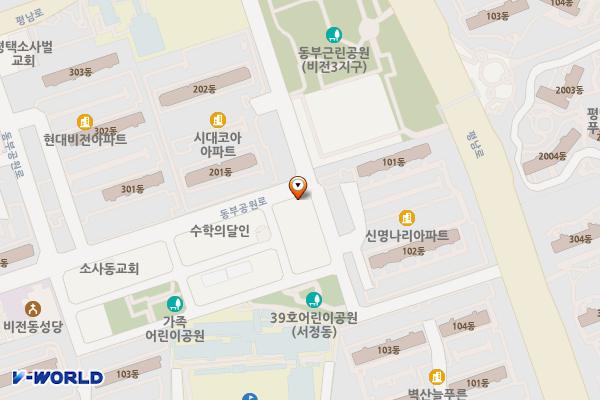 비전성당～동부공원 앞 위치 지도 — 경기도 평택시 비전동 882-1