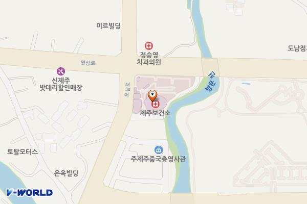 보건행정과 위치 지도 — 제주특별자치도 제주시 연삼로 264