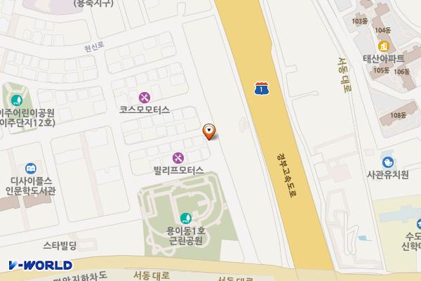 용이동 1호 근린공원 옆 위치 지도 — 경기도 평택시 용이동 496