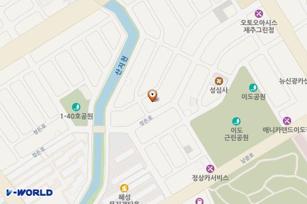 정든로 공영주차장 위치 지도 — 제주특별자치도 제주시 정든로 37