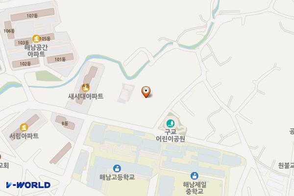 구교지구 주거지주차장 위치 지도 — 전남광주통합특별시 해남군 해남읍 구교리 108