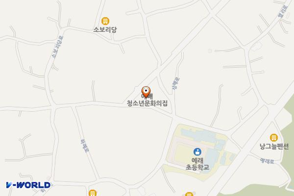 예래청소년문화의집 위치 지도 — 제주특별자치도 서귀포시 열리로 80