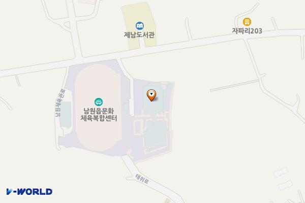 남원생활체육관-내부 위치 지도 — 제주특별자치도 태위로 551-28