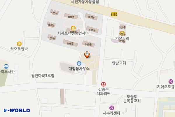 대정읍사무소 위치 지도 — 제주특별자치도 서귀포시 대정읍 하모중앙로 20