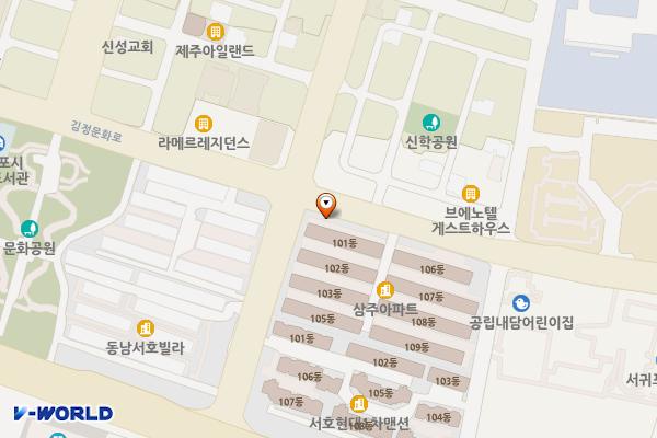 삼주상가(1동 식육점) 위치 지도 — 제주특별자치도 서귀포시 법환동 749