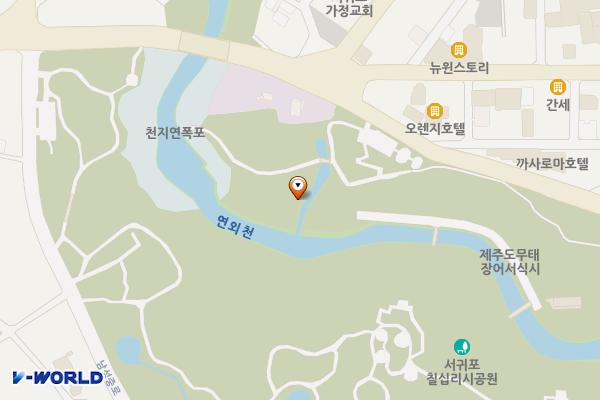 천지연산책로(폭포안) 위치 지도 — 제주특별자치도 서귀포시 천지동 808-1