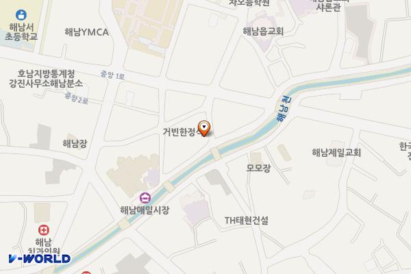 읍내리 공영주차장(아지매식당 뒤) 위치 지도 — 전남광주통합특별시 해남군 해남읍 읍내리 9-1