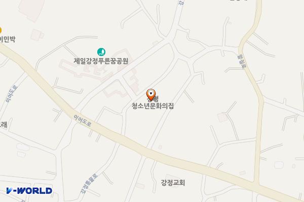 강정청소년문화의집 위치 지도 — 제주특별자치도 서귀포시 강정통물로 112