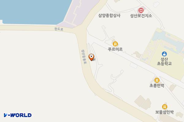 갑문소공원(한도교화장실) 위치 지도 — 제주특별자치도 서귀포시 성산읍 성산등용로 65