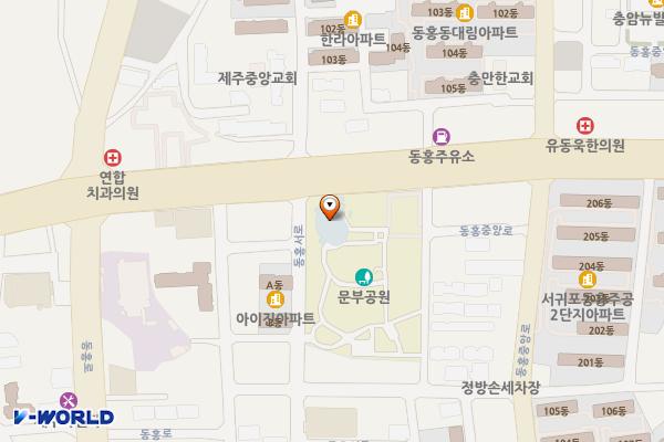 서귀포기적의도서관 위치 지도 — 제주특별자치도 서귀포시 일주동로 8593