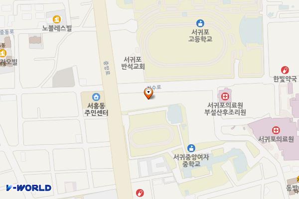 홍로공영주차빌딩 위치 지도 — 제주특별자치도 서귀포시 동홍동 1480-6