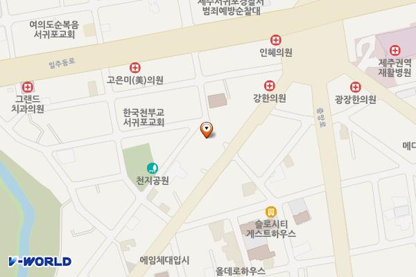 천지공영주차빌딩 위치 지도 — 제주특별자치도 서귀포시 서귀동 305-1, 300-19