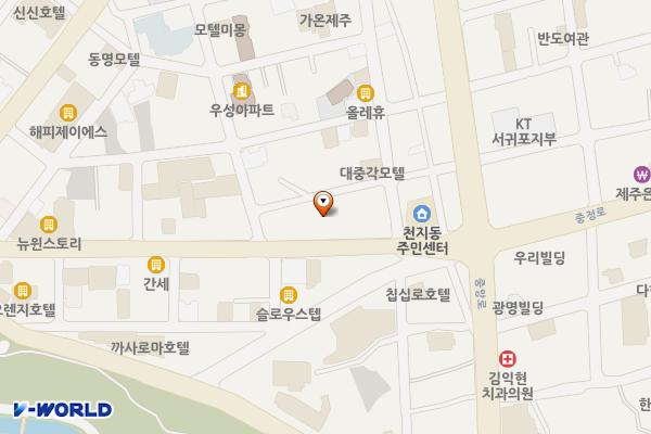 아랑조을거리 공영주차빌딩 위치 지도 — 제주특별자치도 서귀포시 서귀동 312-5