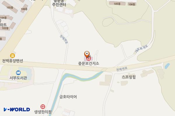 중문보건지소 위치 지도 — 제주특별자치도 서귀포시 천제연로 277