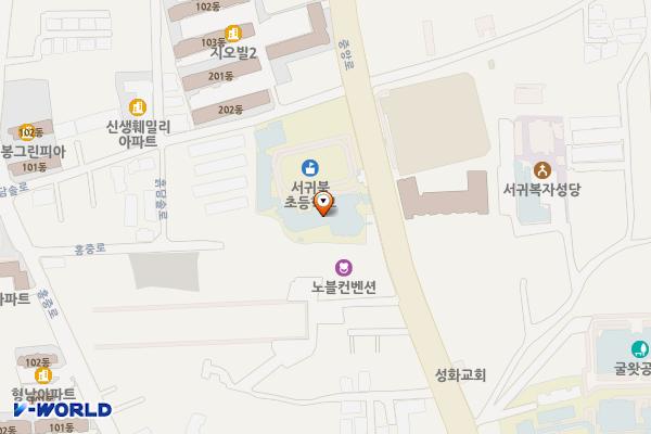 서귀북초등학교야외 위치 지도 — 제주특별자치도 서귀포시 서홍동 308-1