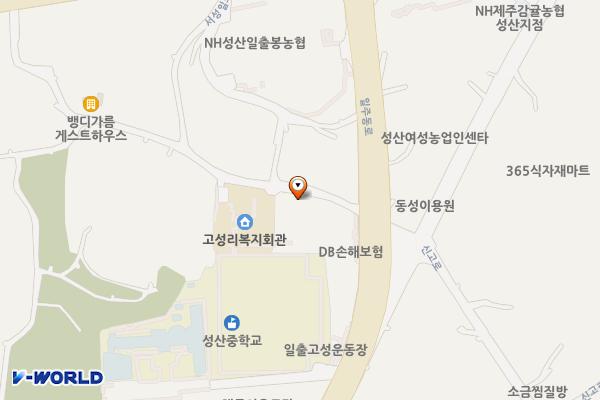 일출고성운동장 위치 지도 — 제주특별자치도 서귀포시 성산읍 서성일로1222번길 36