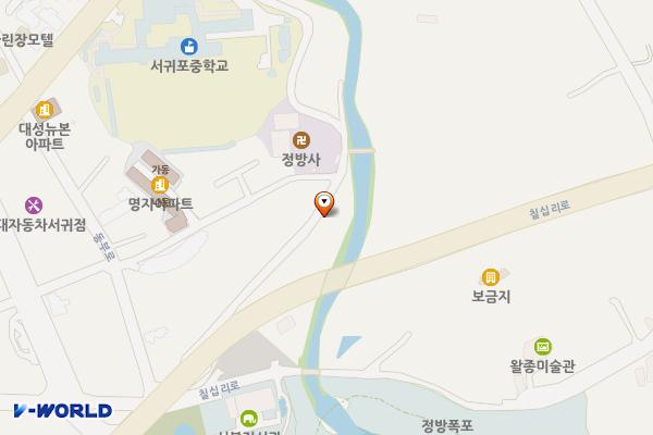 정모시쉼터 공중화장실2 위치 지도 — 제주특별자치도 서귀포시 서귀동 109