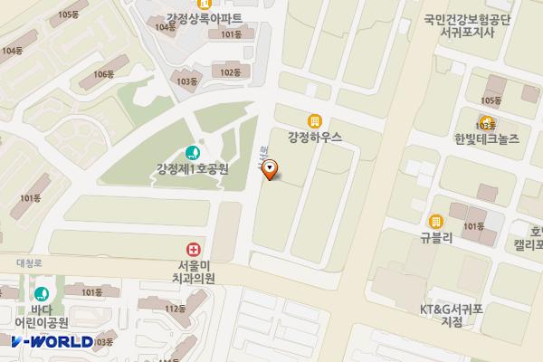대청공원 공중화장실 위치 지도 — 제주특별자치도 서귀포시 신서로38