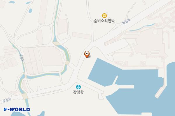 강정어촌계 공중화장실 위치 지도 — 제주특별자치도 서귀포시 말질로 281