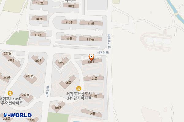 혁신LH1단지상가동 위치 지도 — 제주특별자치도 서귀포시 서호남로 92-15