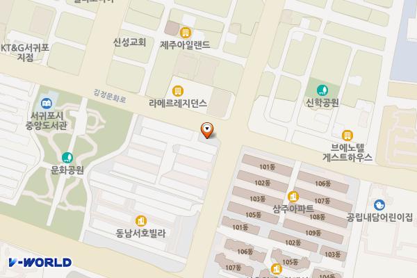 민우상가(구월드컵PC촌) 위치 지도 — 제주특별자치도 서귀포시 법환동 748