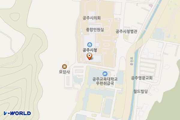 공주시청 민원인주차장 위치 지도 — 충남 공주시 봉황로 1