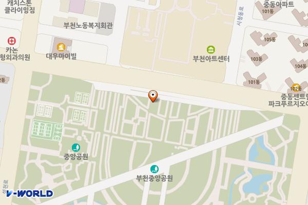 중앙공원지하 위치 지도 — 경기도 부천시 원미구 중동 1177-1