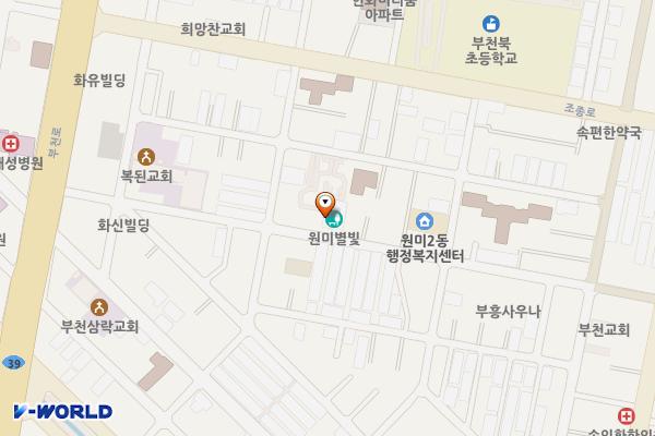 원미지하(별빛공원) 위치 지도 — 경기도 부천시 원미구 원미동 127-5