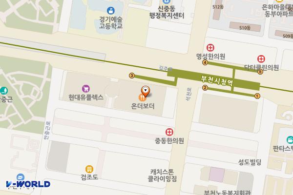 무지개고가 위치 지도 — 경기도 부천시 원미구 중동 1164