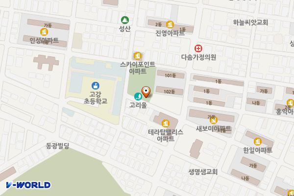 고리울동굴시장 위치 지도 — 경기도 부천시 오정구 고강동 389