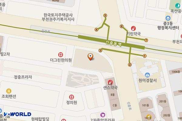 롯데백화점일원 위치 지도 — 경기도 부천시 원미구 중동 1140