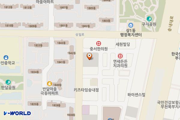 로데오거리 위치 지도 — 경기도 부천시 원미구 상동 407