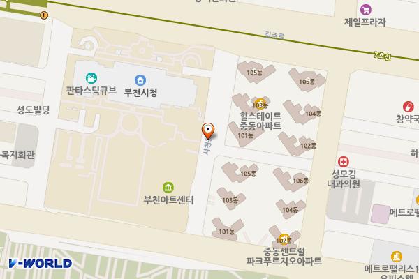 구버스터미널일원 위치 지도 — 경기도 부천시 원미구 중동 1253