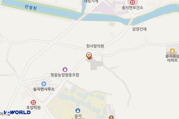 송지면 공영주차장(산정우체국 앞) 위치 지도 — 전남광주통합특별시 해남군 송지면 산정리 755-3