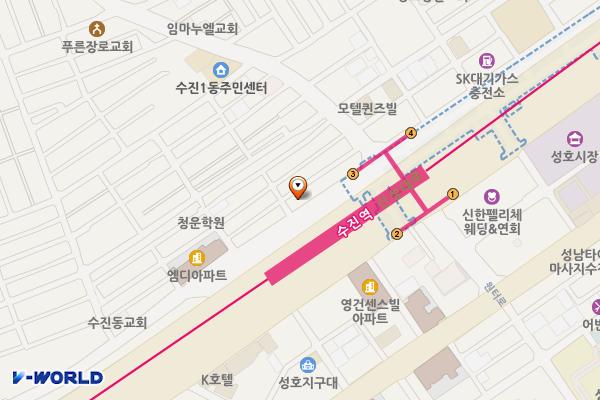 수상9-10 위치 지도 — 경기도 성남시 수정구 산성대로 195