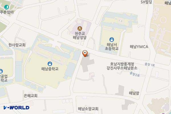 남외2 공영주차장(구 인산제재소) 위치 지도 — 전남광주통합특별시 해남군 해남읍 남외리 3-2