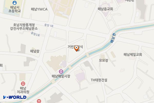 읍내 공영주차장(거빈식당 앞) 위치 지도 — 전남광주통합특별시 해남군 해남읍 읍내리 16-4