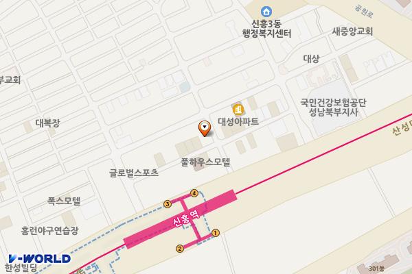 신흥제10공영(기계식)주차장 위치 지도 — 경기도 성남시 수정구 산성대로283번길 7