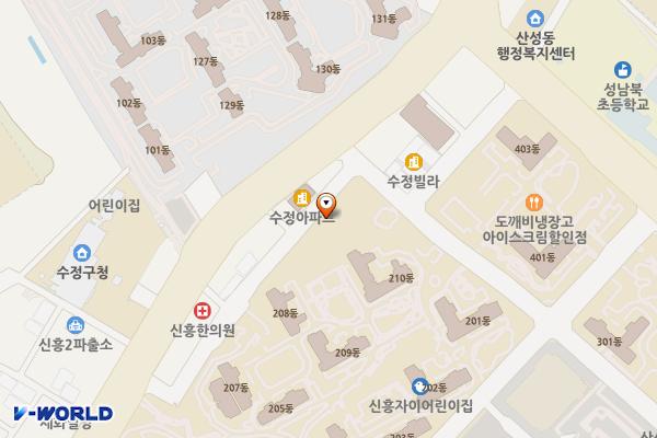 희망대제2공영주차장 위치 지도 — 경기도 성남시 수정구 신흥동 870번지