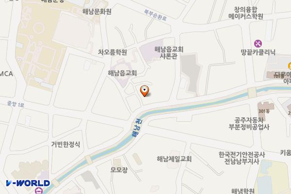 수성4 공영주차장(평화의집 앞) 위치 지도 — 전남광주통합특별시 해남군 해남읍 수성리 245-33