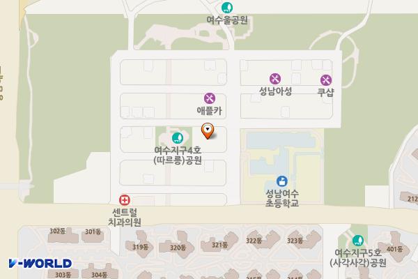 여수동제2공영주차장 위치 지도 — 경기도 성남시 중원구 여수동 539