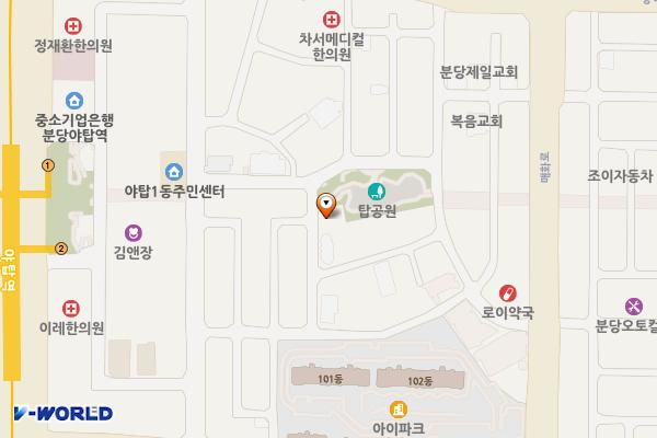 맛고을 위치 지도 — 경기도 성남시 분당구 야탑로111번길 12-14
