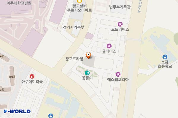 광교 대학로 공영 위치 지도 — 경기도 수원시 영통구 원천동 577