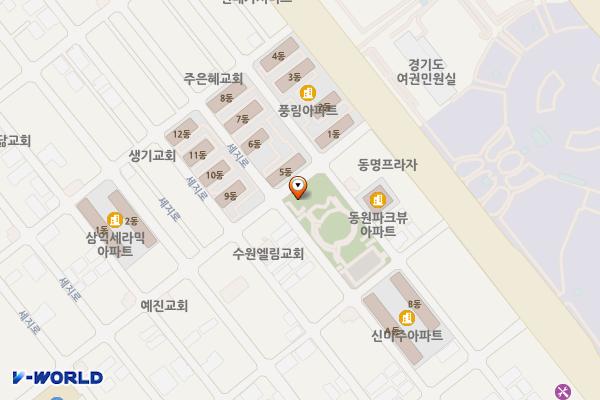 우만공원공영 위치 지도 — 경기도 수원시 팔달구 세지로 436